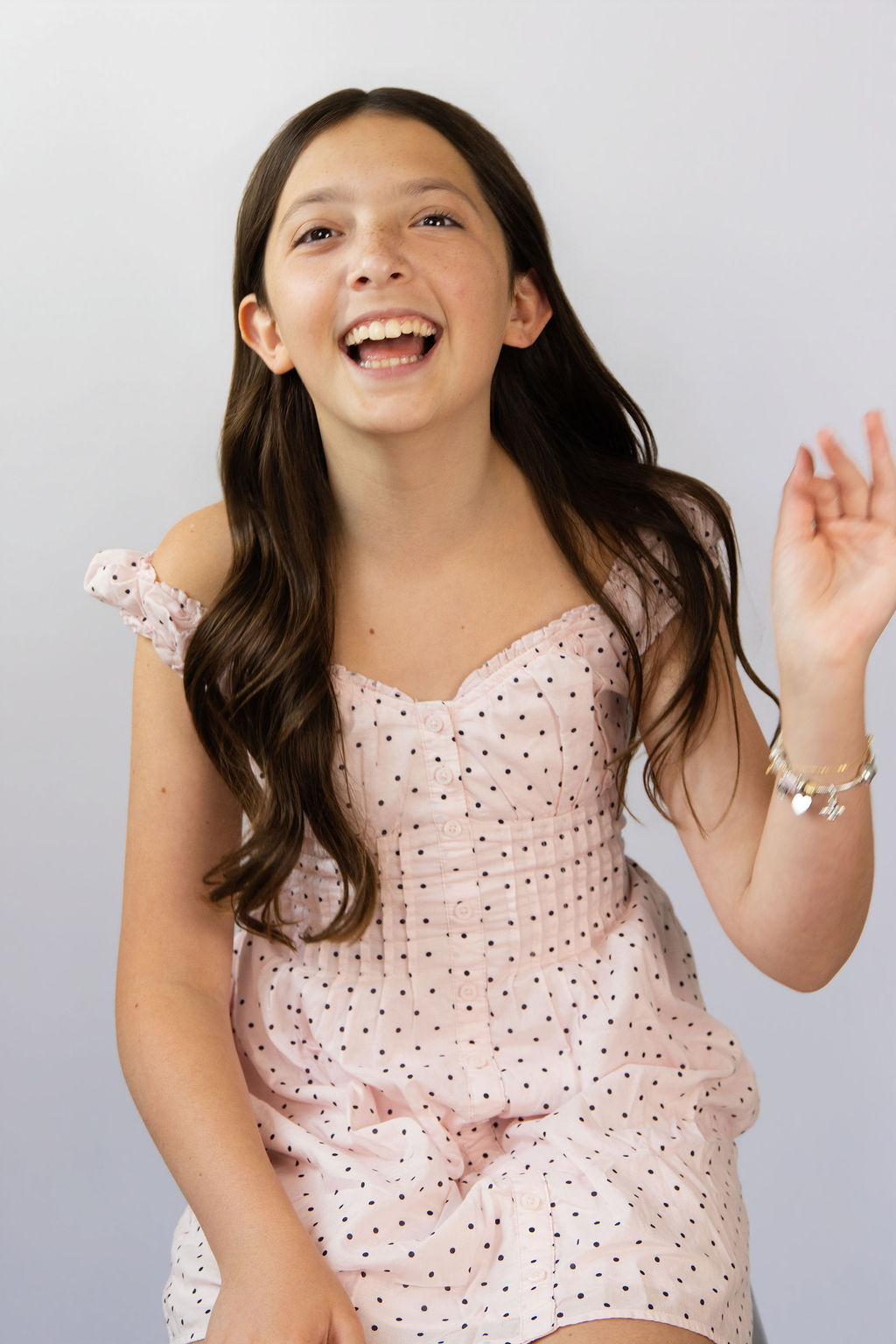 Pink shirt, playful
